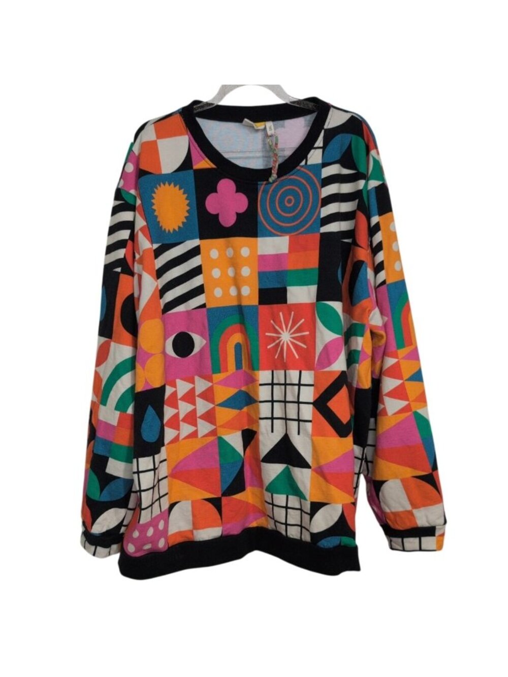 Wild & Free Kaliedo Quilt Sweatshirt Womens Plus Size 2XL Patchwork Whimsical